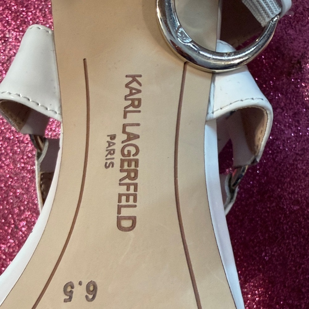 Karl Lagerfeld Elegant White Sandals - Picture 2 of 5